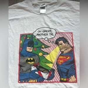 Vintage 1999 Warner Bros DC Batman Superman Christmas Shirt, size Large